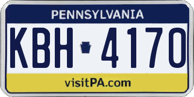 PA license plate KBH4170