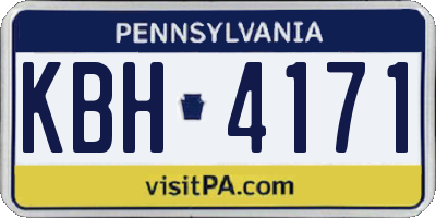 PA license plate KBH4171