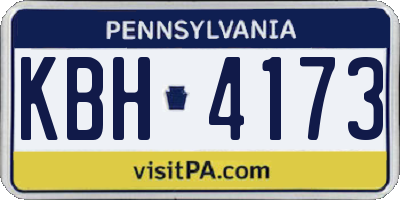 PA license plate KBH4173