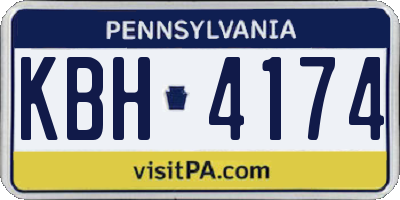 PA license plate KBH4174