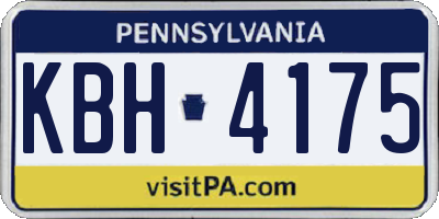 PA license plate KBH4175