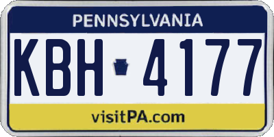 PA license plate KBH4177