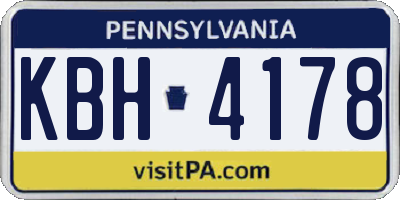 PA license plate KBH4178