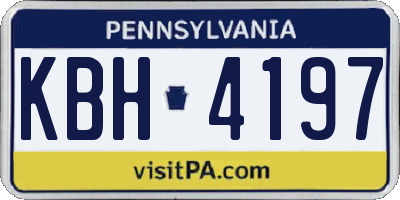 PA license plate KBH4197