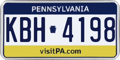 PA license plate KBH4198