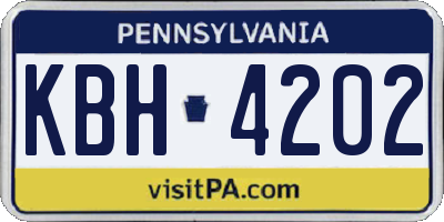 PA license plate KBH4202