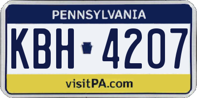 PA license plate KBH4207