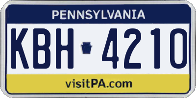 PA license plate KBH4210