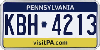 PA license plate KBH4213
