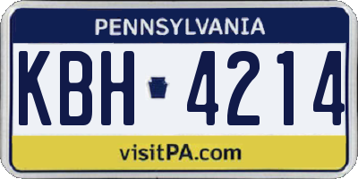 PA license plate KBH4214