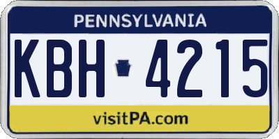 PA license plate KBH4215