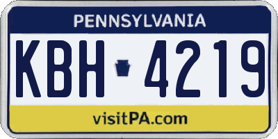 PA license plate KBH4219