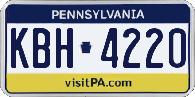 PA license plate KBH4220