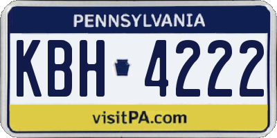 PA license plate KBH4222