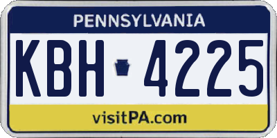 PA license plate KBH4225