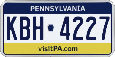 PA license plate KBH4227