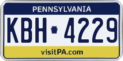 PA license plate KBH4229