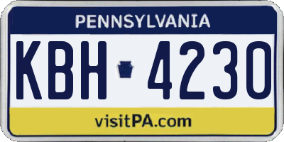 PA license plate KBH4230