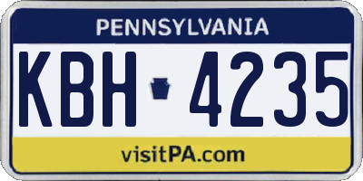 PA license plate KBH4235
