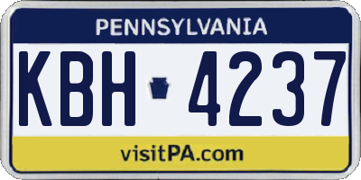 PA license plate KBH4237