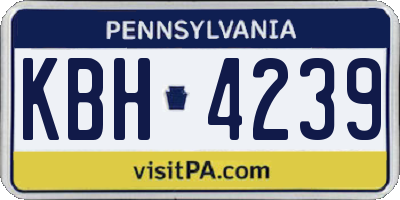 PA license plate KBH4239