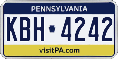 PA license plate KBH4242
