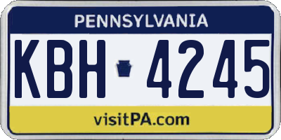 PA license plate KBH4245