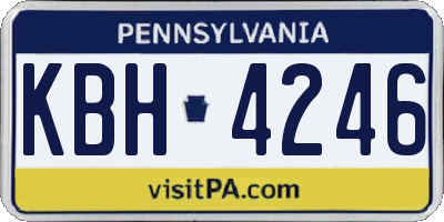 PA license plate KBH4246