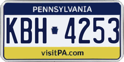 PA license plate KBH4253