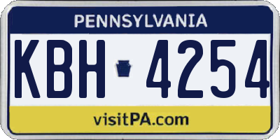 PA license plate KBH4254