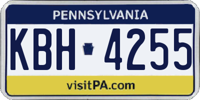 PA license plate KBH4255