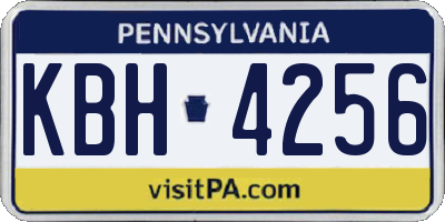 PA license plate KBH4256