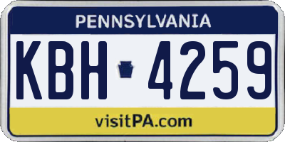 PA license plate KBH4259