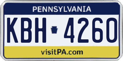PA license plate KBH4260