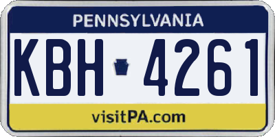 PA license plate KBH4261
