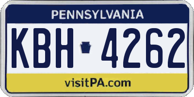 PA license plate KBH4262