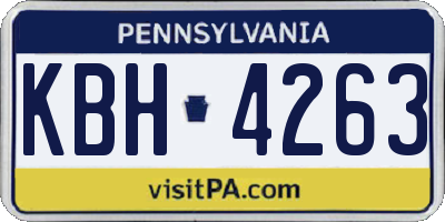 PA license plate KBH4263