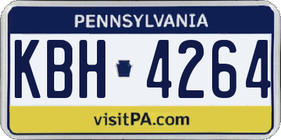 PA license plate KBH4264