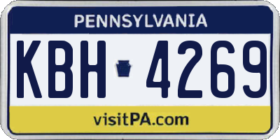 PA license plate KBH4269