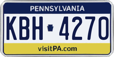 PA license plate KBH4270