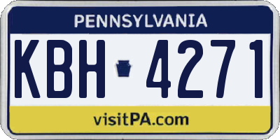 PA license plate KBH4271
