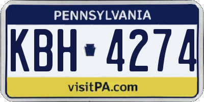 PA license plate KBH4274