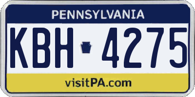 PA license plate KBH4275