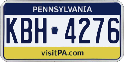 PA license plate KBH4276