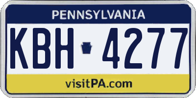 PA license plate KBH4277