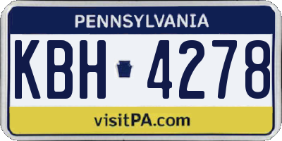 PA license plate KBH4278
