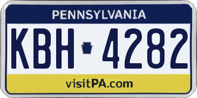PA license plate KBH4282