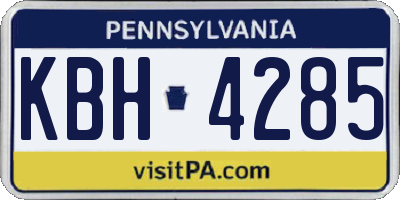 PA license plate KBH4285