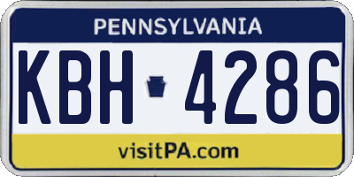 PA license plate KBH4286
