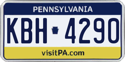 PA license plate KBH4290